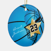 Gold Superstar Basketball | DIY Text | Blau Keramik Ornament (Links)