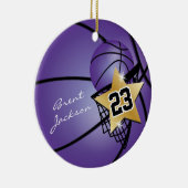 Gold Superstar Basketball | DIY Text | LILA Keramik Ornament (Rechts)