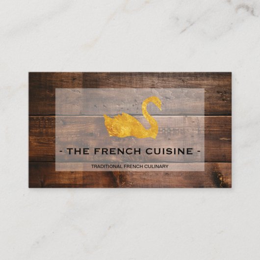 Gold Swan Wood Panel Visitenkarte (Vorderseite)