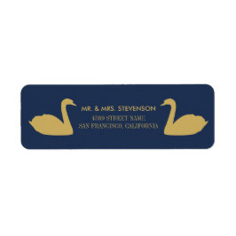 Gold Swans auf blauem Hintergrund