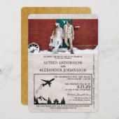 Gold Sweden Passport Hochzeitseinladung Einladung (Vorne/Hinten)