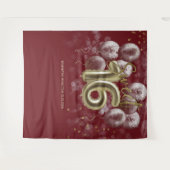 Gold Sweet 16 Bday Balloons Burgund Hintergrund Wandteppich (Vorderseite (Horizontal))