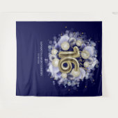Gold Sweet 16 Bday Balloons Royal Blue Hintergrund Wandteppich (Vorderseite (Horizontal))