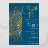 Gold Sweet 16 Einladung (Vorderseite)