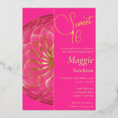 Gold Sweet 16 Einladung (Vorderseite)