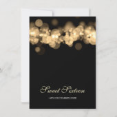Gold Sweet 16 Geburtstag Bokeh Lights Einladung (Rückseite)
