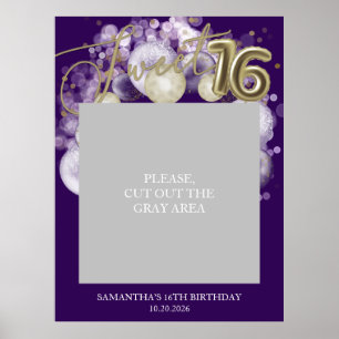 Gold Sweet 16 Geburtstagsballons Foto-Requisite Li Poster