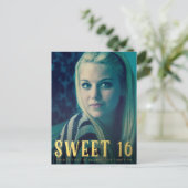 Gold Sweet 16 Sechzehn Party Foto Postkarte (Stehend Vorderseite)