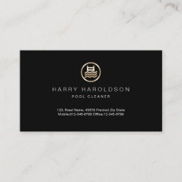 Gold Swimming Pool Icon Pool Cleaner Business Card Visitenkarte