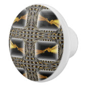 Gold Swirl Black Luxury Monochrom Hardware Dresser Keramikknauf (Rechts)