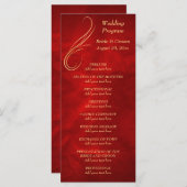 Gold Swirl Bright Red Wedding Programm (Vorne/Hinten)