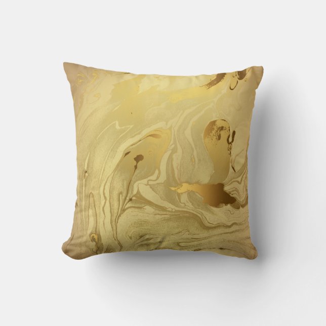 GOLD SWIRL MARBLE CUSHION KISSEN (Vorderseite)