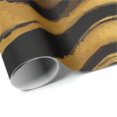 Gold Swirl on Black Pattern – Elegant Luxury Gift  Geschenkpapier (Rolleneckpunkt)