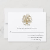 Gold Swirl Tree Wedding RSVP Response Card Karte (Vorderseite)