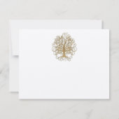 Gold Swirl Tree Wedding RSVP Response Card Karte (Rückseite)