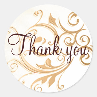 Gold Swirl Vielen Dank Sticker - Siegel