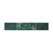 Gold Swirls Emerald Green Wedding  Einladungsbanderole (Flach)