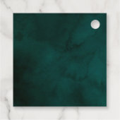 Gold Swirls Emerald Green Wedding  Geschenkanhänger (Rückseite)