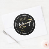 Gold Swoosh Happy Holiday Sticker (Umschlag)