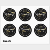 Gold Swoosh Happy Holiday Sticker (Blatt)