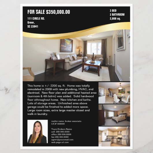 Gold Swoosh Realtor Flyer (Vorne)