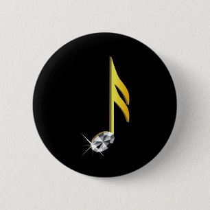 Gold-Symbol einer Musiknote 1/16 Button