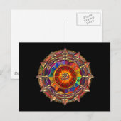 Gold Symbolic Sun Mandala Postkarte (Vorne/Hinten)