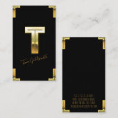 Gold T Anfangs- und GrenzVisitenkarte Visitenkarte (Vorne/Hinten)