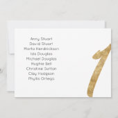 Gold Tabelle 1 Tischnummer Hochzeitskarte (Rückseite)