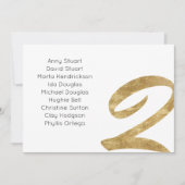 Gold Tabelle 2 Tischnummer Hochzeitskarte (Vorderseite)