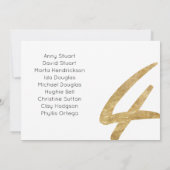 Gold Tabelle 4 Tischnummer Hochzeitskarte (Rückseite)