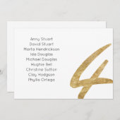 Gold Tabelle 4 Tischnummer Hochzeitskarte (Vorne/Hinten)