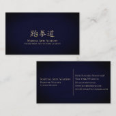 Gold Taekwondo Kanji Business Card Visitenkarte (Vorne/Hinten)