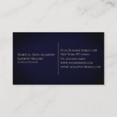 Gold Taekwondo Kanji Business Card Visitenkarte (Rückseite)