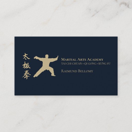 Gold Tai Chi Business Card Visitenkarte (Vorderseite)