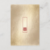Gold Tall Rectangle Double Happiness Asiatische Ho Begleitkarte (Rückseite)