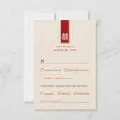 Gold Tall Rectangle Double Happiness Asiatische Ho RSVP Karte (Vorderseite)