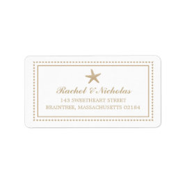 Gold Tan Graceful Starfish | Postadresse Adressaufkleber