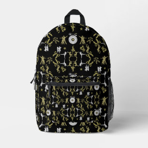 Gold-Tänzer Muster Heimdekoration Bedruckter Rucksack