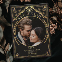 Gold Tarot Gothic Hochzeitsfoto Save the Date