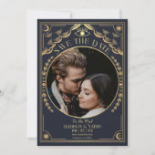 Gold Tarot Gothic Wedding Foto Save the Date Einladung (Vorderseite)