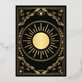 Gold Tarot Gothic Wedding Foto Save the Date Folieneinladung (Rückseite)