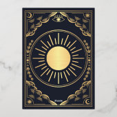Gold Tarot Gothic Wedding Foto Save the Date Folieneinladung (Rückseite)