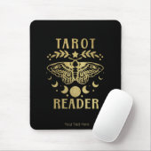 Gold Tarot Reader Moon Phase Moth Stars Mousepad (Mit Mouse)