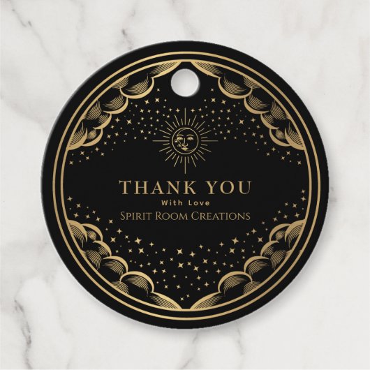 Gold Tarot Vielen Dank für Ihr kleines Unternehmen Geschenkanhänger (Vorderseite)