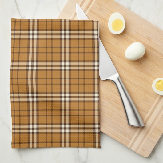 Gold Tartan Küchentücher (Viertel Falte)
