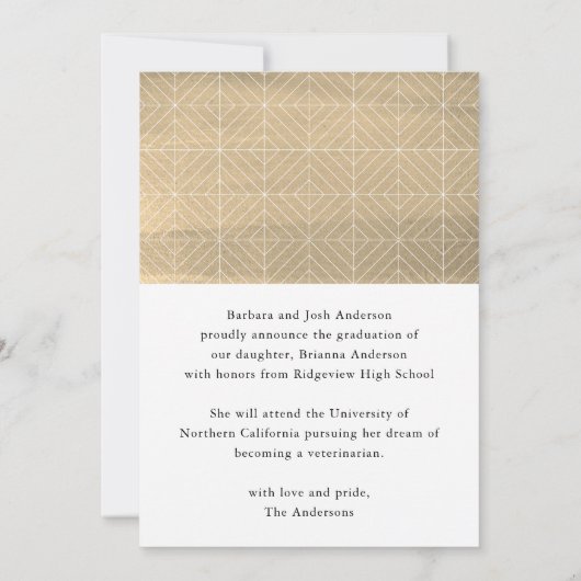 Gold Tassel & Cap 2 Foto Abschluss Ankündigung (Rückseite)