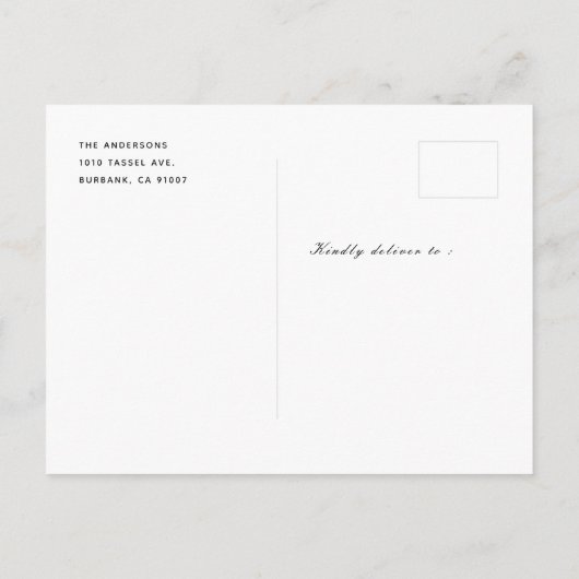 Gold Tassel & Cap 2 Foto Abschluss Ankündigungspostkarte (Rückseite)