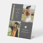 Gold Tassel & Cap Black 2 Foto Abschluss Sockelschild (Vorderseite)