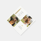 Gold Tassel & Cap Dark White 2 Foto Abschluss Serviette (Ecke)